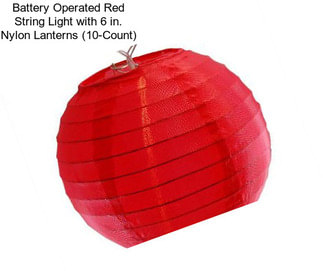 Battery Operated Red String Light with 6 in. Nylon Lanterns (10-Count)