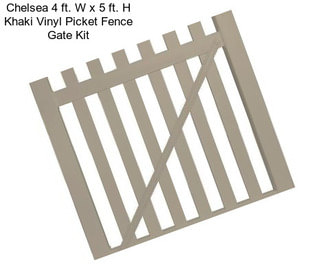 Chelsea 4 ft. W x 5 ft. H Khaki Vinyl Picket Fence Gate Kit