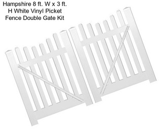 Hampshire 8 ft. W x 3 ft. H White Vinyl Picket Fence Double Gate Kit
