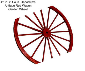 42 in. x 1.4 in. Decorative Antique Red Wagon Garden Wheel
