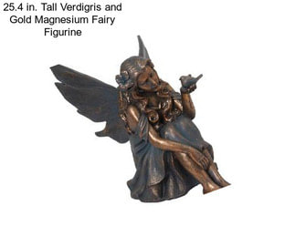 25.4 in. Tall Verdigris and Gold Magnesium Fairy Figurine