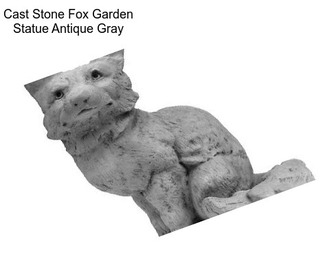Cast Stone Fox Garden Statue Antique Gray