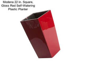 Modena 22 in. Square, Gloss Red Self-Watering Plastic Planter