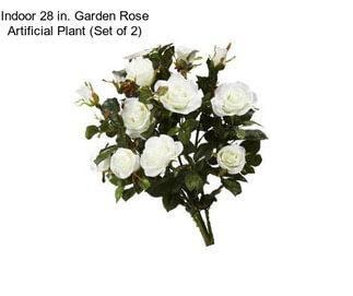 Indoor 28 in. Garden Rose Artificial Plant (Set of 2)