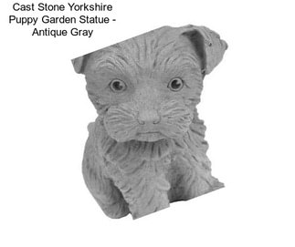 Cast Stone Yorkshire Puppy Garden Statue - Antique Gray