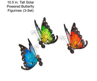 10.5 in. Tall Solar Powered Butterfly Figurines (3-Set)