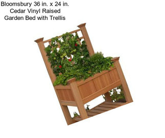 Bloomsbury 36 in. x 24 in. Cedar Vinyl Raised Garden Bed with Trellis