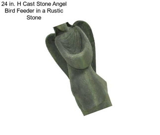 24 in. H Cast Stone Angel Bird Feeder in a Rustic Stone