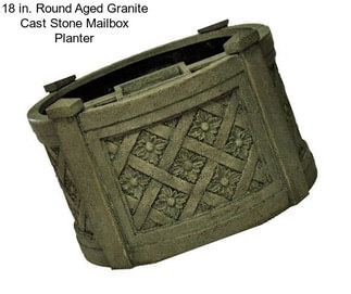 18 in. Round Aged Granite Cast Stone Mailbox Planter