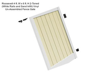 Roosevelt 4 ft. W x 6 ft. H 2-Toned (White Rails and Sand Infill) Vinyl Un-Assembled Fence Gate