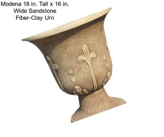 Modena 18 in. Tall x 16 in. Wide Sandstone Fiber-Clay Urn