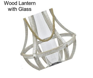 Wood Lantern with Glass