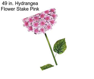 49 in. Hydrangea Flower Stake Pink