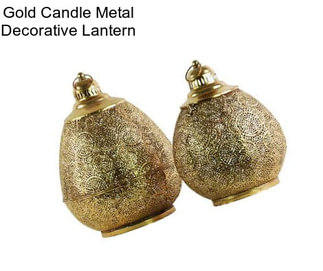 Gold Candle Metal Decorative Lantern