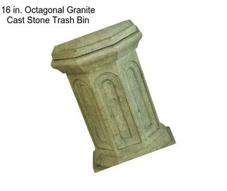 16 in. Octagonal Granite Cast Stone Trash Bin