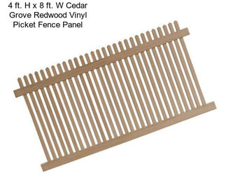 4 ft. H x 8 ft. W Cedar Grove Redwood Vinyl Picket Fence Panel