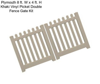 Plymouth 8 ft. W x 4 ft. H Khaki Vinyl Picket Double Fence Gate Kit