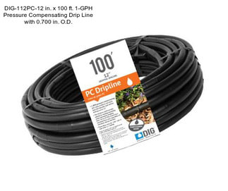 DIG-112PC-12 in. x 100 ft. 1-GPH Pressure Compensating Drip Line with 0.700 in. O.D.