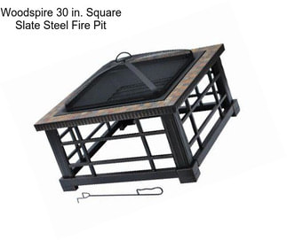 Woodspire 30 in. Square Slate Steel Fire Pit