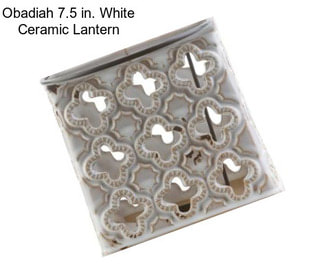 Obadiah 7.5 in. White Ceramic Lantern