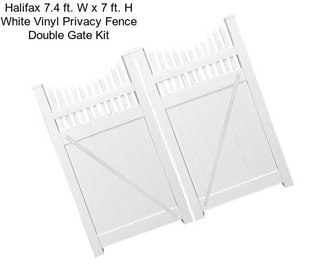 Halifax 7.4 ft. W x 7 ft. H White Vinyl Privacy Fence Double Gate Kit