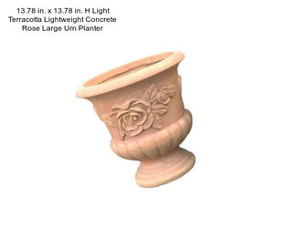 13.78 in. x 13.78 in. H Light Terracotta Lightweight Concrete Rose Large Urn Planter