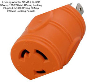 Locking Adapter NEMA L14-30P 30Amp 125/250Volt 4Prong Locking Plug to L6-30R 3Prong 30Amp 250Volt Locking Female