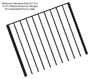 Brilliance Standard-Duty 4 ft. W x 4.5 ft. H Black Aluminum Straight Pre-Assembled Fence Gate