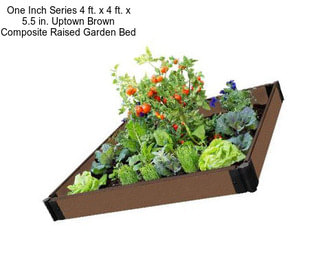 One Inch Series 4 ft. x 4 ft. x 5.5 in. Uptown Brown Composite Raised Garden Bed