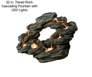 22 in. Tiered Rock Cascading Fountain with LED Lights