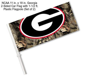 NCAA 11 in. x 18 in. Georgia 2-Sided Car Flag with 1-1/2 ft. Plastic Flagpole (Set of 2)