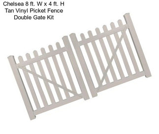 Chelsea 8 ft. W x 4 ft. H Tan Vinyl Picket Fence Double Gate Kit