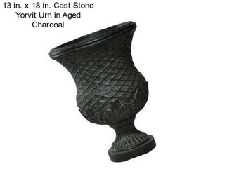 13 in. x 18 in. Cast Stone Yorvit Urn in Aged Charcoal