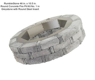 RumbleStone 46 in. x 10.5 in. Round Concrete Fire Pit Kit No. 1 in Greystone with Round Steel Insert