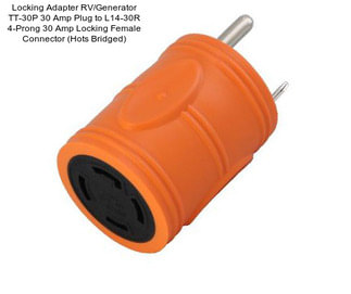 Locking Adapter RV/Generator TT-30P 30 Amp Plug to L14-30R 4-Prong 30 Amp Locking Female Connector (Hots Bridged)