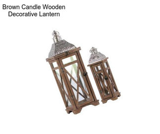 Brown Candle Wooden Decorative Lantern