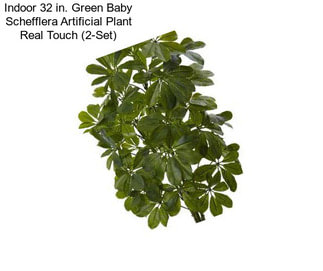 Indoor 32 in. Green Baby Schefflera Artificial Plant Real Touch (2-Set)