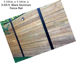 1-1/4 in. x 1-1/4 in. x 5-5/6 ft. Black Aluminum Fence Rail