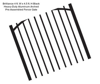 Brilliance 4 ft. W x 4.5 ft. H Black Heavy-Duty Aluminum Arched Pre-Assembled Fence Gate