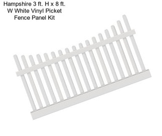Hampshire 3 ft. H x 8 ft. W White Vinyl Picket Fence Panel Kit