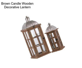 Brown Candle Wooden Decorative Lantern