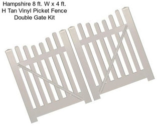 Hampshire 8 ft. W x 4 ft. H Tan Vinyl Picket Fence Double Gate Kit