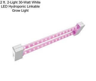 2 ft. 2-Light 30-Watt White LED Hydroponic Linkable Grow Light