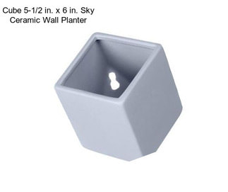 Cube 5-1/2 in. x 6 in. Sky Ceramic Wall Planter