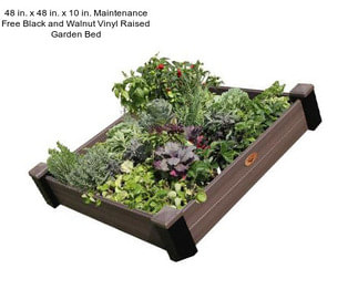 48 in. x 48 in. x 10 in. Maintenance Free Black and Walnut Vinyl Raised Garden Bed