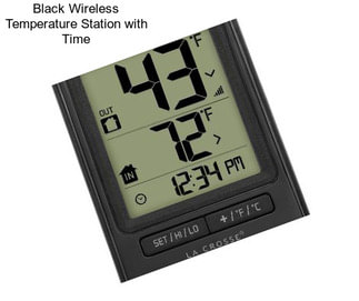 Black Wireless Temperature Station with Time