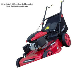 22 in. 3-in-1 196cc Gas Self Propelled Walk Behind Lawn Mower