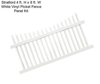 Stratford 4 ft. H x 8 ft. W White Vinyl Picket Fence Panel Kit