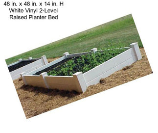 48 in. x 48 in. x 14 in. H White Vinyl 2-Level Raised Planter Bed