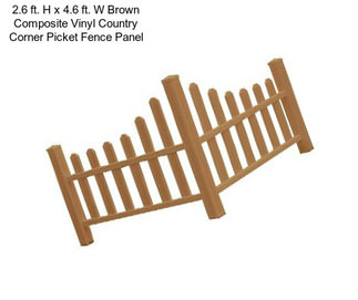2.6 ft. H x 4.6 ft. W Brown Composite Vinyl Country Corner Picket Fence Panel